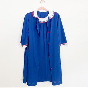 Vintage Sailor Stripe Robe House Coat Gown Set